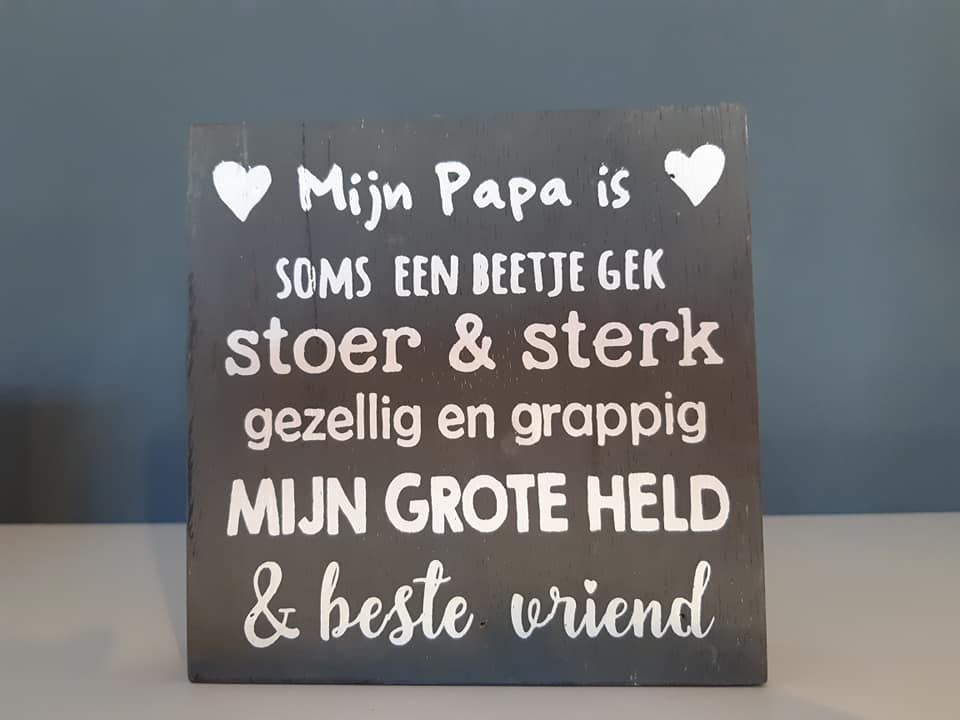 Tekstbord 'Mijn papa is...'