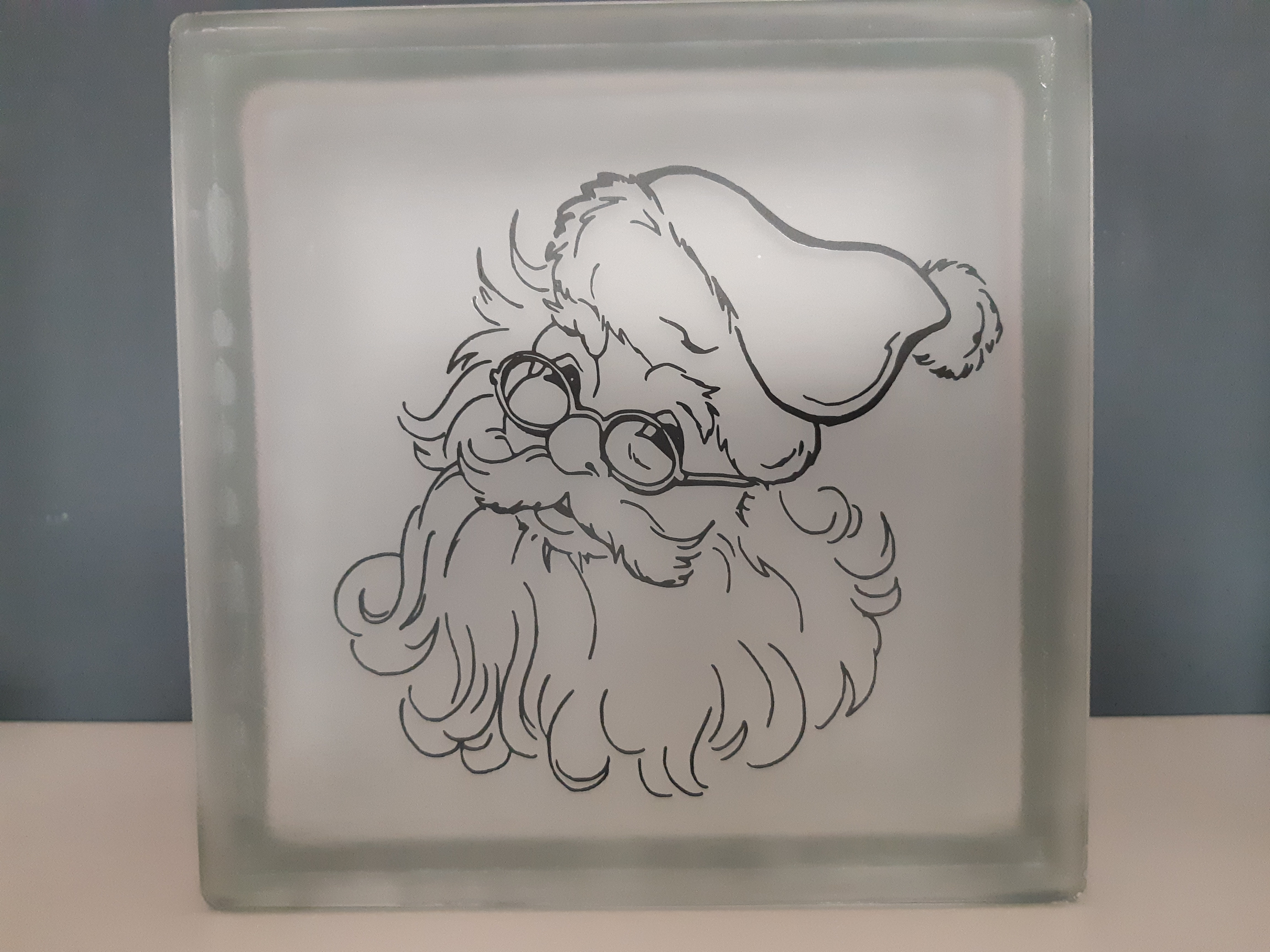 Glasblok "Kerstman"