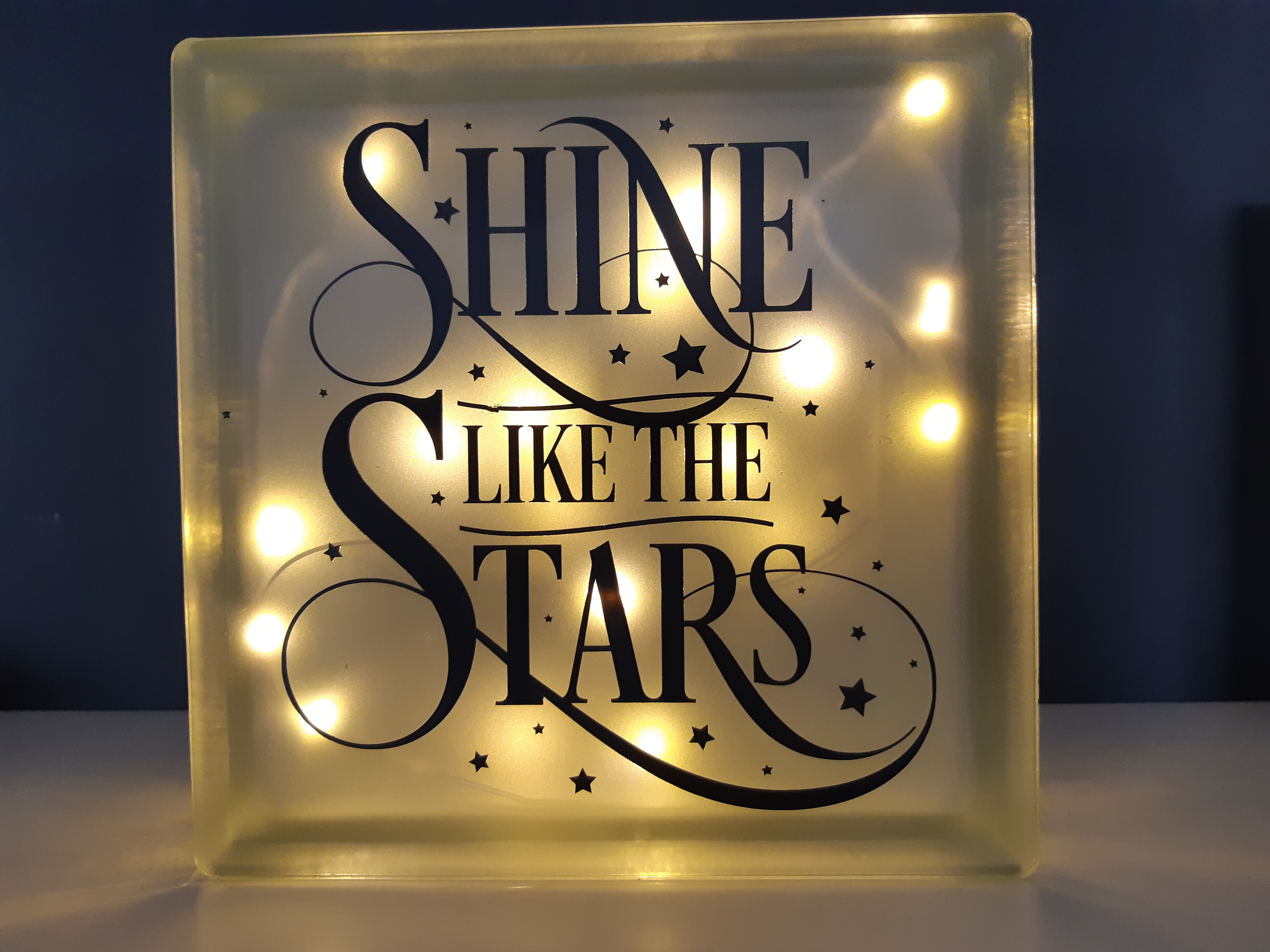Glasblok "Shine like the stars"
