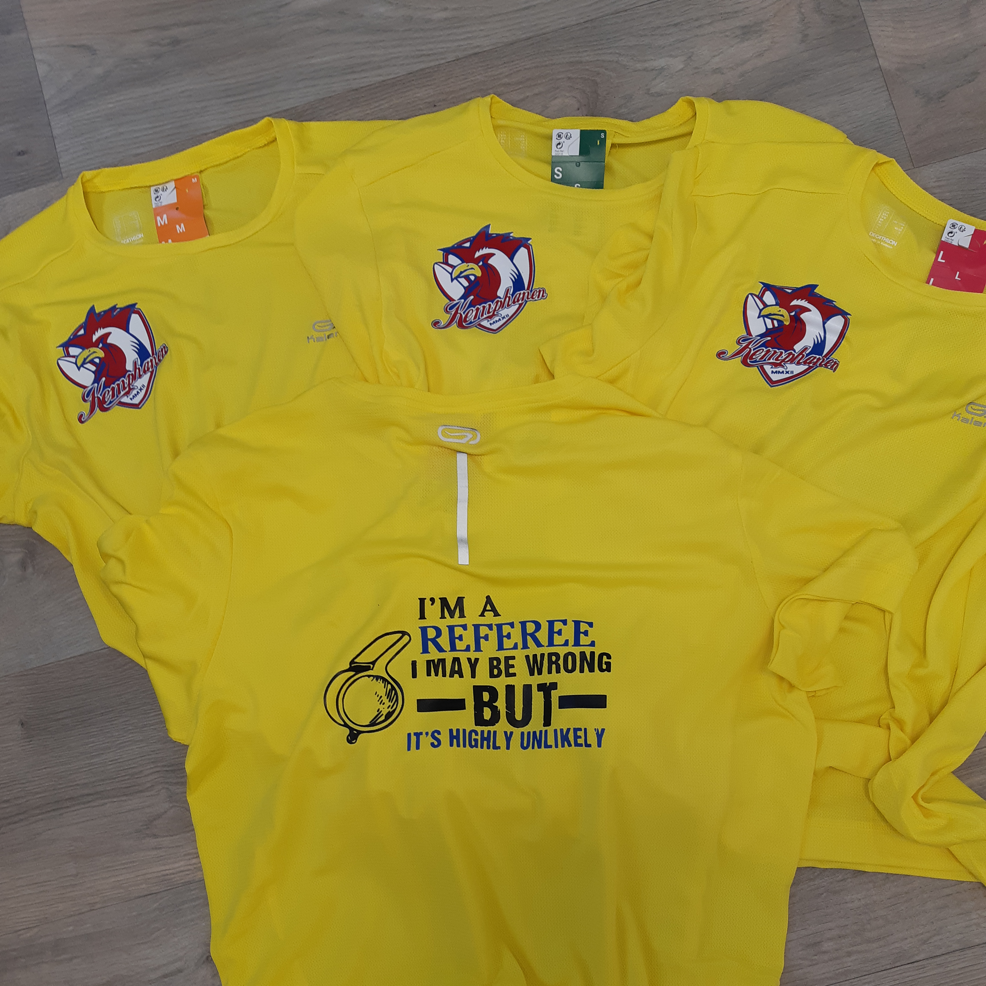 T-shirts scheidsrechters sportvereniging